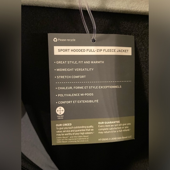 NWT Eddie Bauer Women’s Sports Hooded Full-Zip Fleece Jacket - Picture 2 of 8